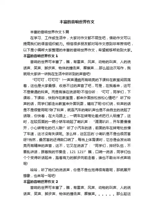丰富的音响世界作文