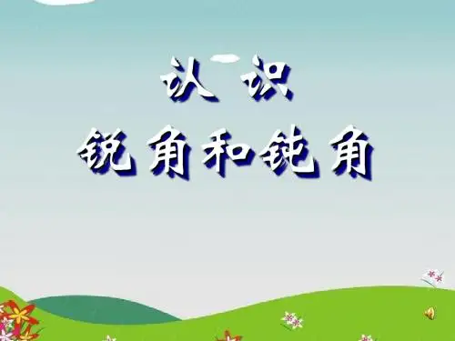 《认识锐角和钝角》角的初步认识PPT课件 (共34张PPT)