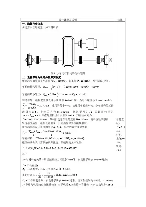 起重机课设计2-小车部分设计(课程设计)