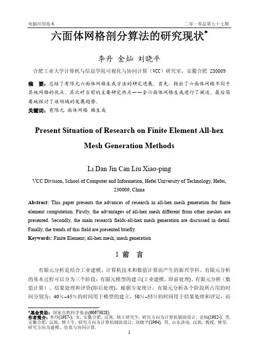 六面体网格剖分算法的研究现状