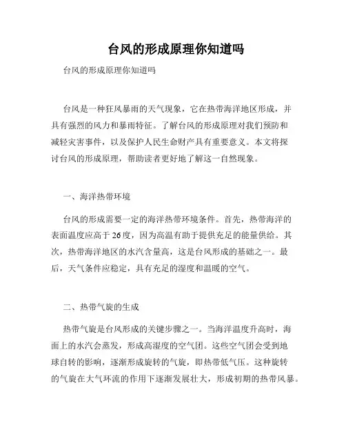 台风的形成原理你知道吗 