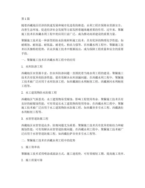 西藏水利工程聚脲施工(3篇)