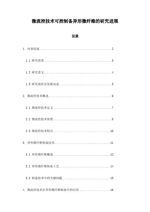 微流控技术可控制备异形微纤维的研究进展