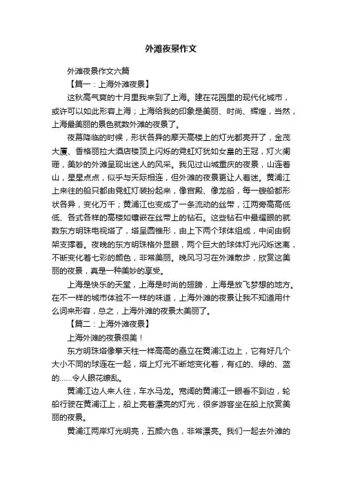 外滩夜景作文六篇