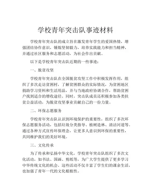 学校青年突击队事迹材料