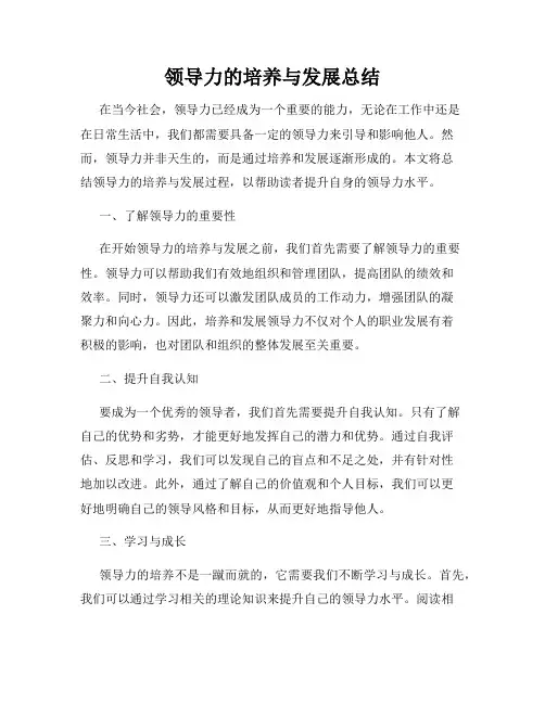 领导力的培养与发展总结