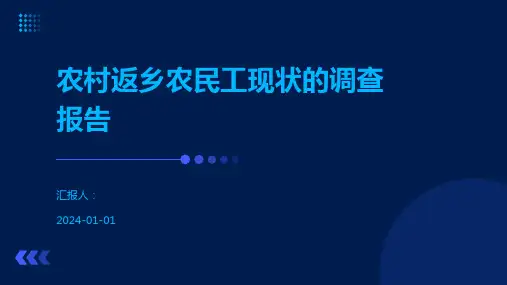 农村返乡农民工现状的调查报告