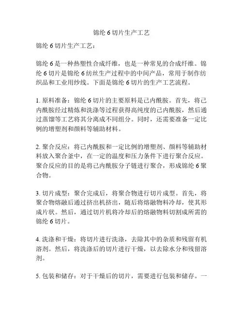 锦纶6切片生产工艺