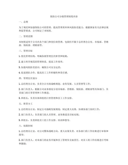保险公司分级管理制度内容