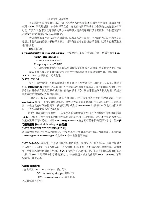 UNEP会前指导