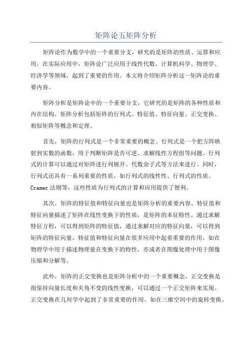 矩阵论五矩阵分析