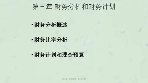 第三章--财务分析和财务计划课件