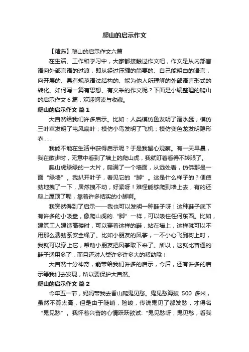 爬山的启示作文