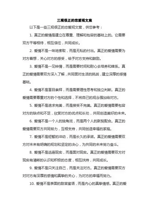 三观很正的恋爱观文案