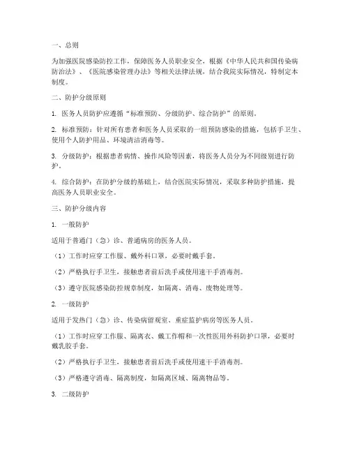 医务人员防护分级管理制度