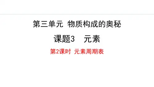 最新人教版九年级化学上册《3.3.2 元素周期表》精品教学课件