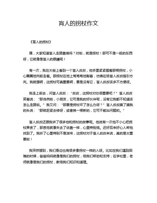 肓人的拐杖作文