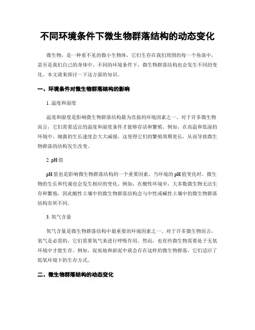 不同环境条件下微生物群落结构的动态变化
