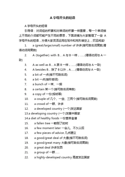 A字母开头的短语