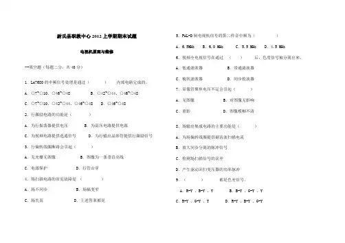 电视机原理试题
