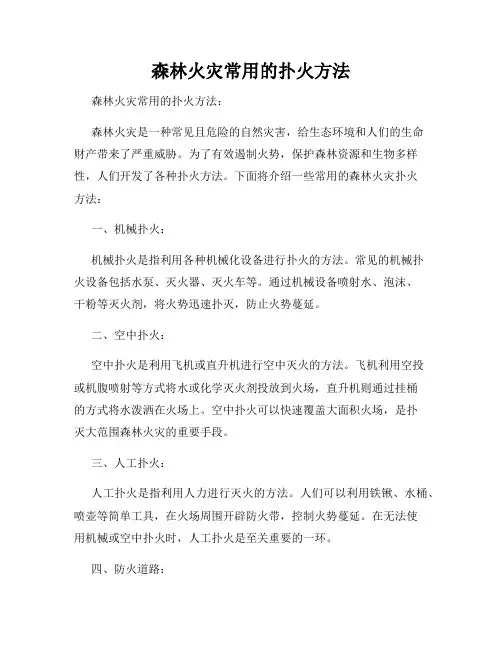 森林火灾常用的扑火方法