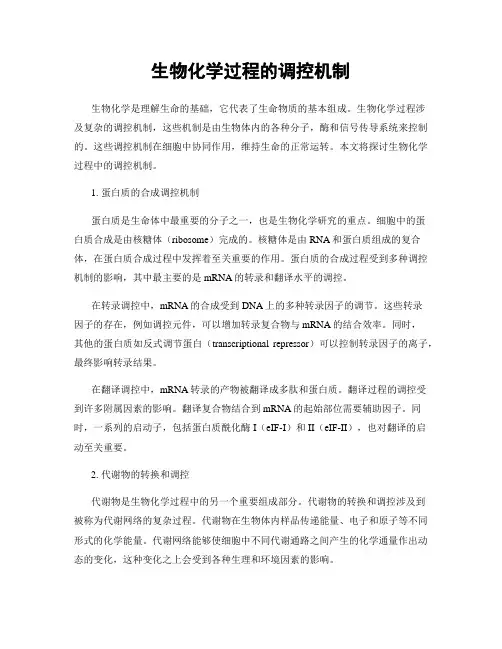 生物化学过程的调控机制