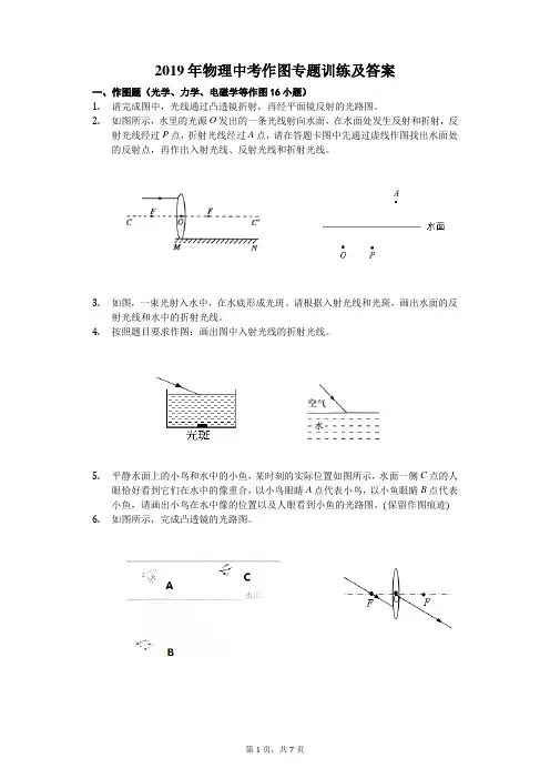 2019年物理中考作图专题训练及答案