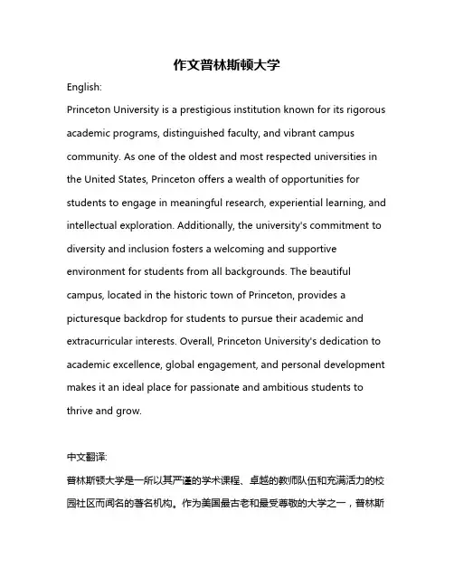 作文普林斯顿大学