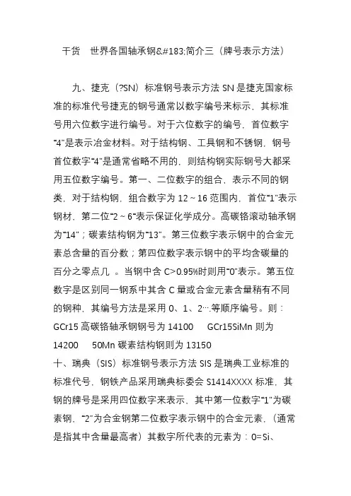 干货  世界各国轴承钢简介三(牌号表示方法)