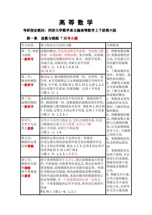 考研数学一二三大纲详解教材分析