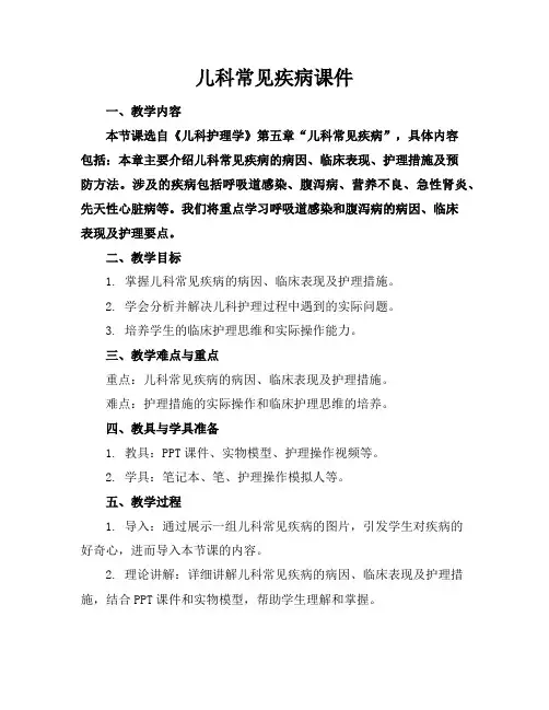 儿科常见疾病课件