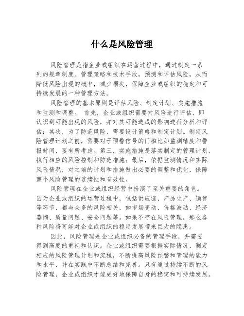 什么是风险管理