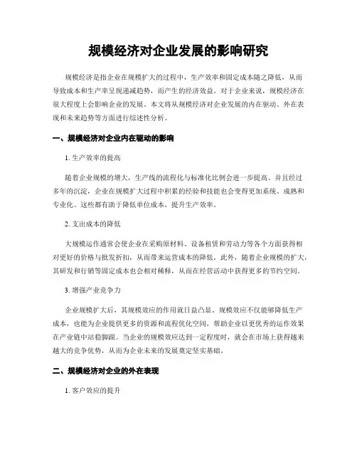 规模经济对企业发展的影响研究