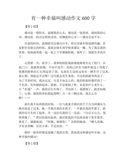 有一种幸福叫感动作文600字