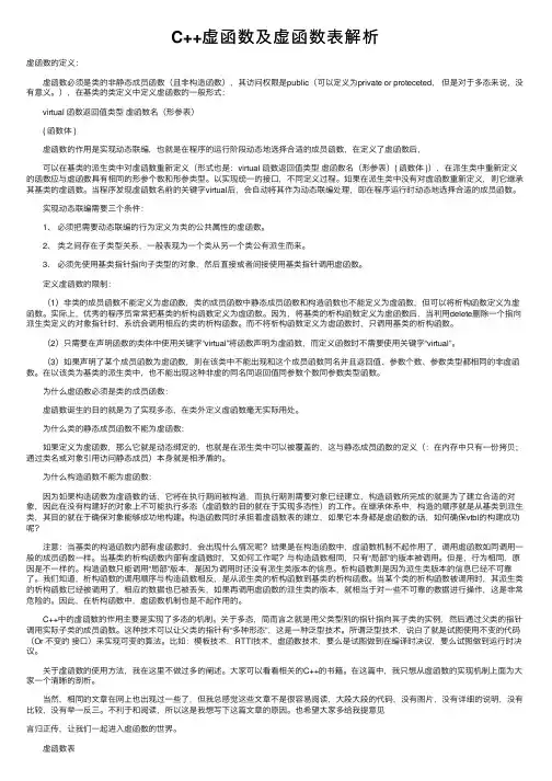 C++虚函数及虚函数表解析
