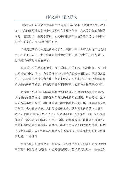 《桥之美》课文原文