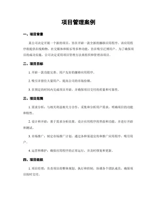 项目管理案例