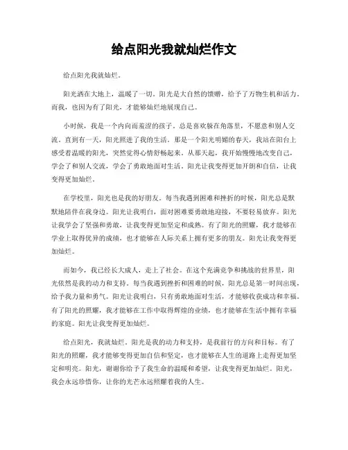 给点阳光我就灿烂作文