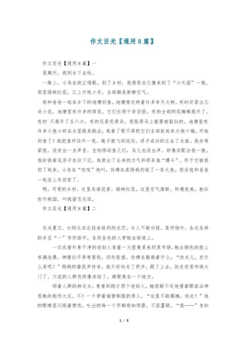 作文目光【通用8篇】