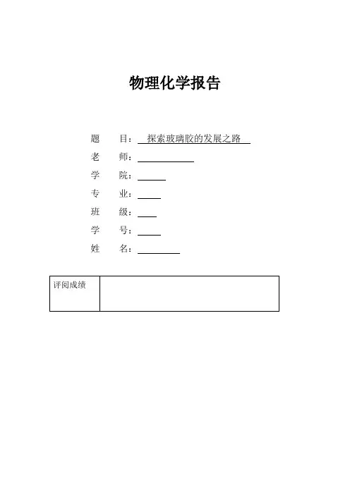 物理化学报告玻璃胶全解