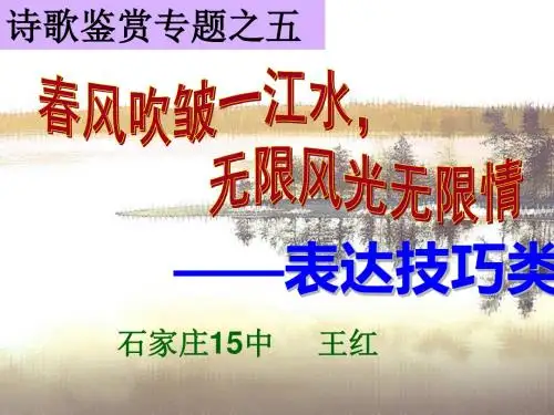 高中语文诗歌鉴赏表达技巧ppt课件[30张]-PPT精选文档