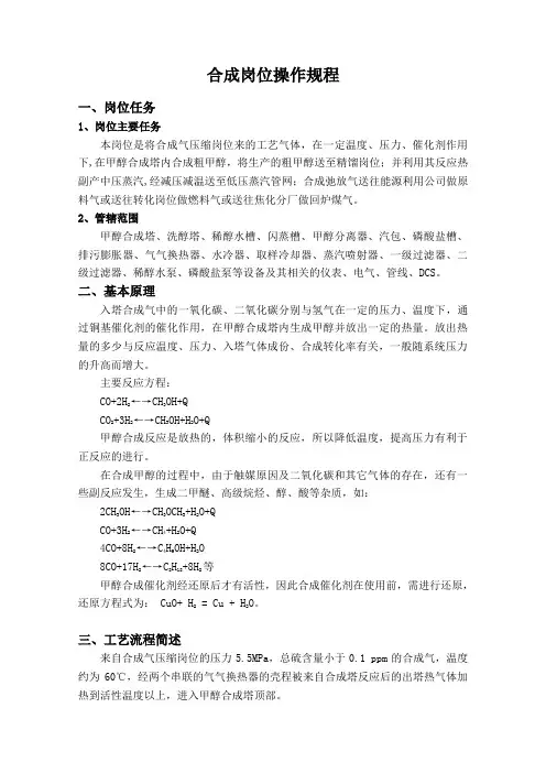 合成岗位操作规程