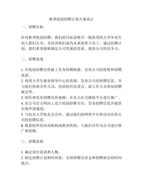 秋季校园招聘计划方案设计