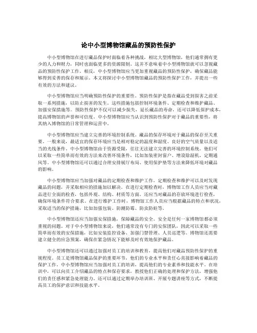 论中小型博物馆藏品的预防性保护