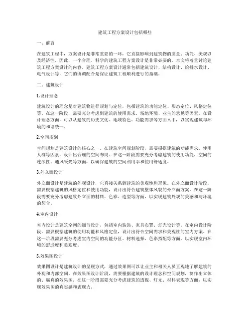 建筑工程方案设计包括哪些