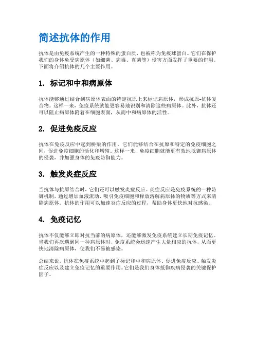 简述抗体的作用