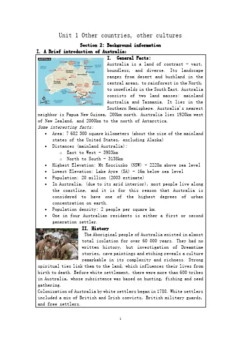 高中英语选修9教案： Unit 1 other countries,other culture s-section2 background information
