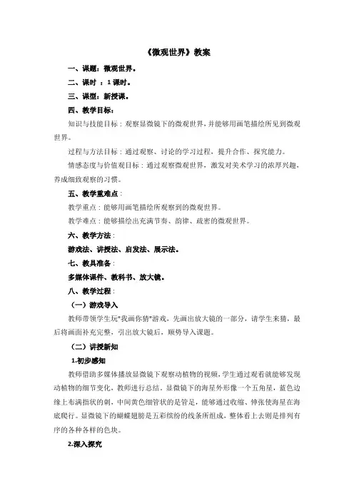 《微观世界》教案