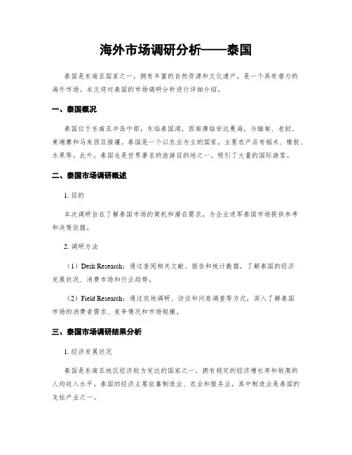 海外市场调研分析——泰国
