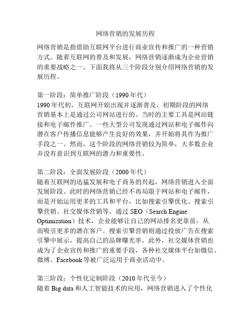网络营销的发展历程
